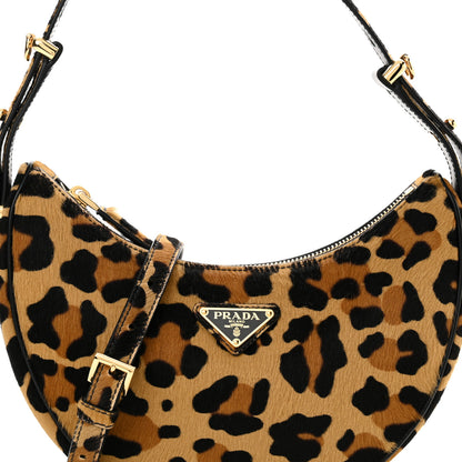 Prada Calf Hair Leopard Print Arque Shoulder Bag Honey 8 of 10