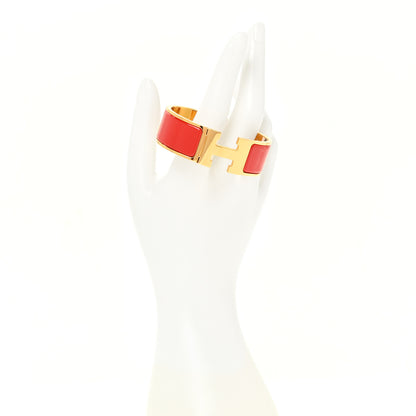Hermes Enamel Wide Clic Clac H Bracelet PM Rouge Vif 2 of 7