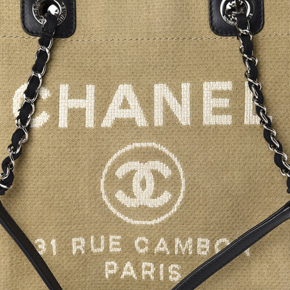 Chanel Canvas Mini Deauville Tote Beige Black 11 of 11