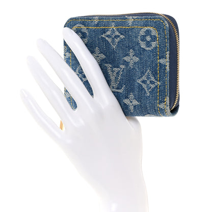 Louis Vuitton Denim Monogram Zippy Coin Purse Blue 2 of 6