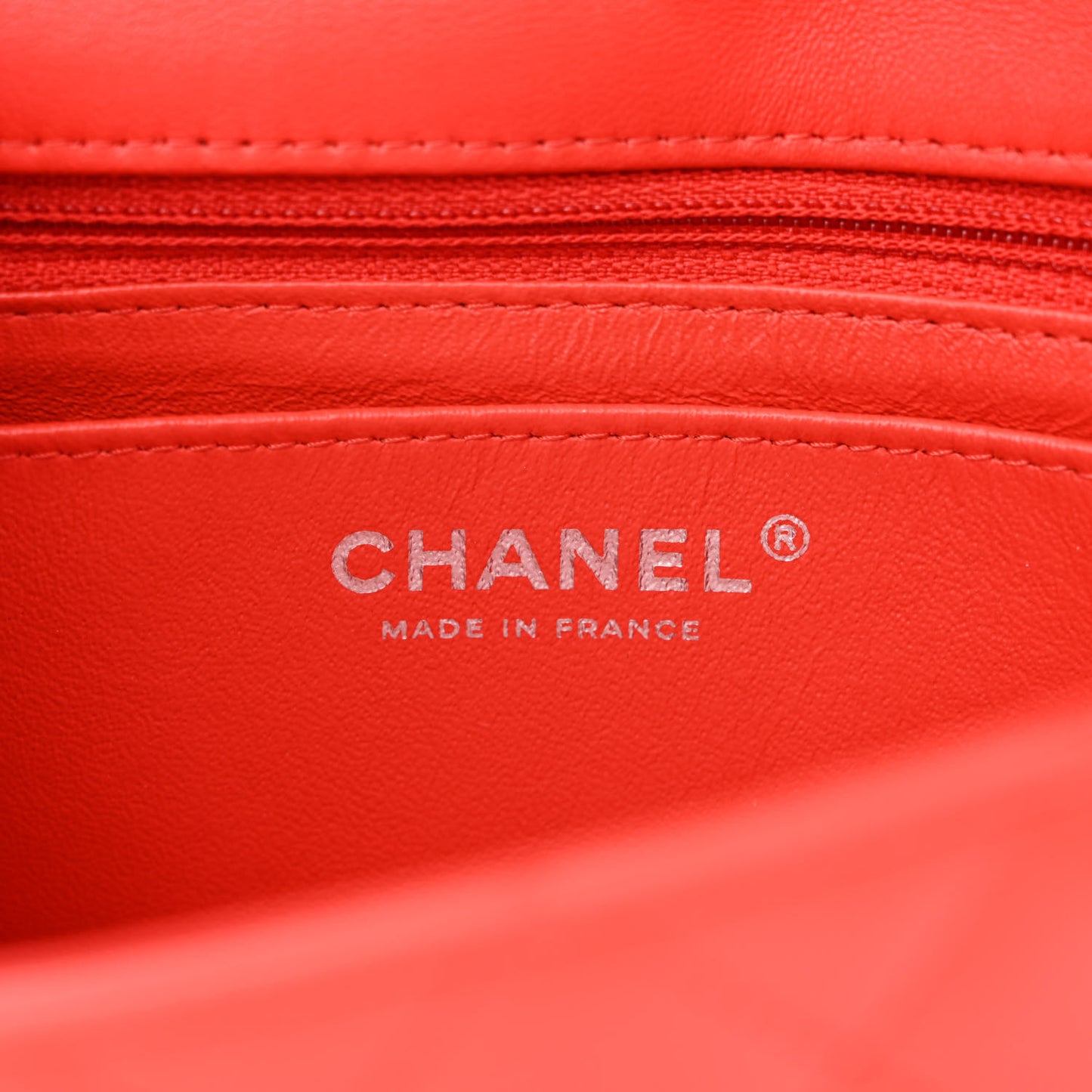 Lambskin Quilted Mini Rectangular Flap Coral