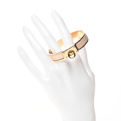 Hermes Enamel Clic Anneau Bracelet PM Beige Nacre 2 of 5