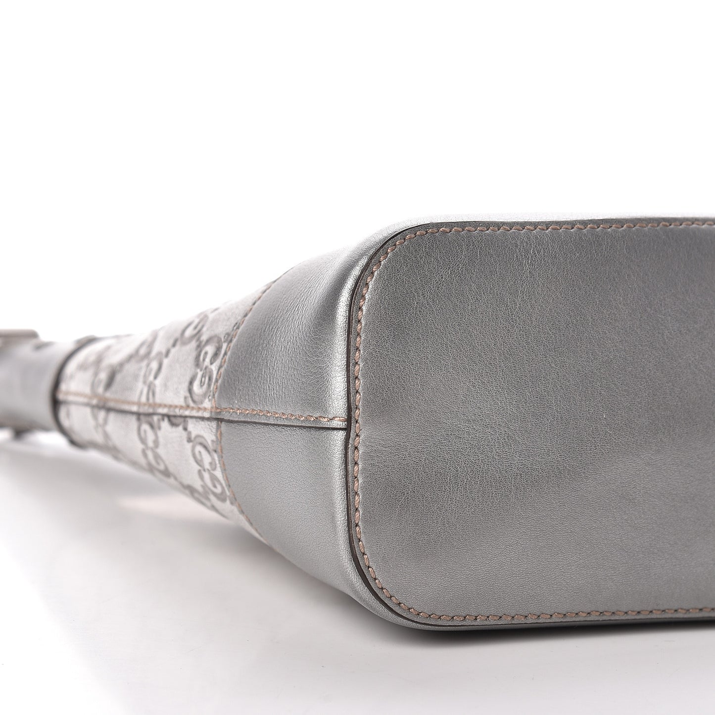 Metallic Guccissima Small Hobo Silver