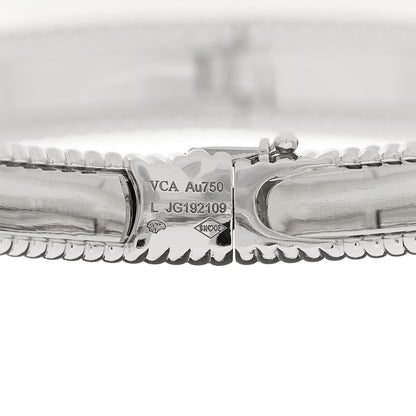 Van Cleef & Arpels 18K White Gold Perlee Signature Bangle Bracelet L 3 of 4