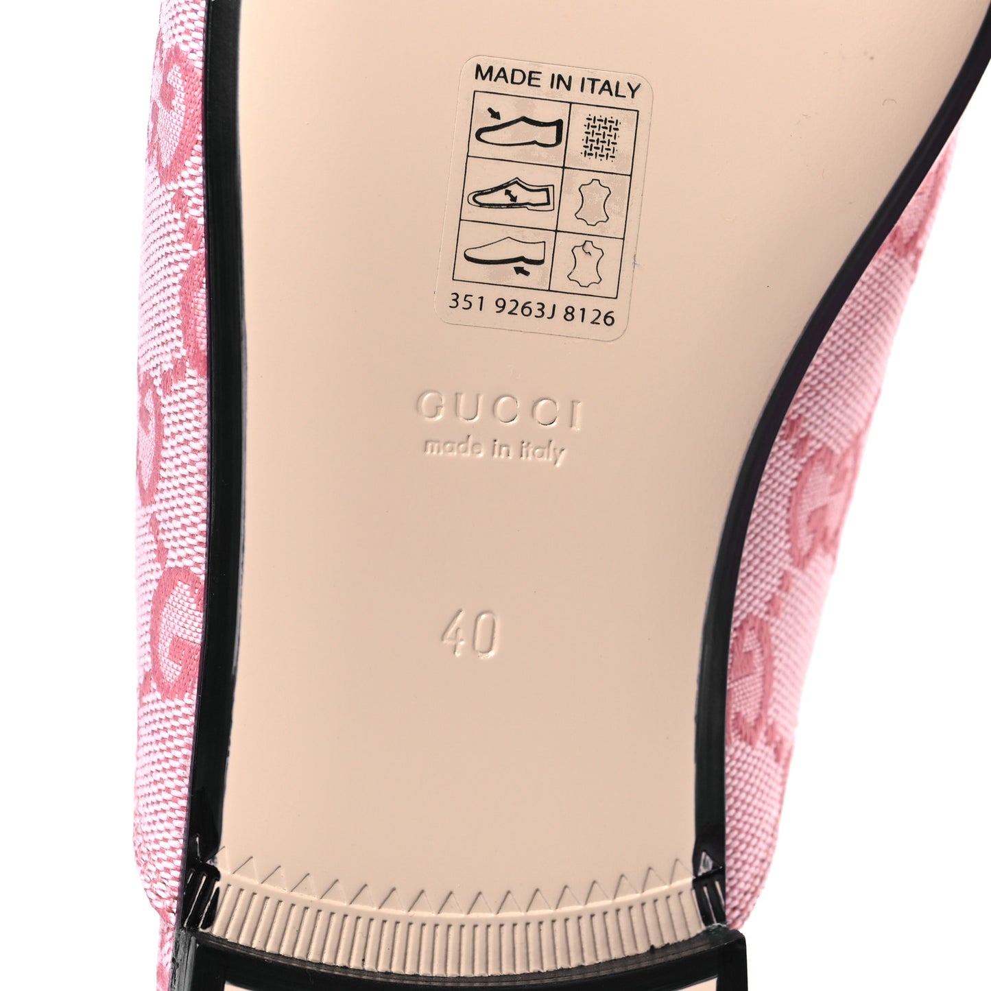 Canvas GG Monogram Nappa Womens Princetown Slippers 40 Cotton Candy Dark Cotton Candy Wild Rose