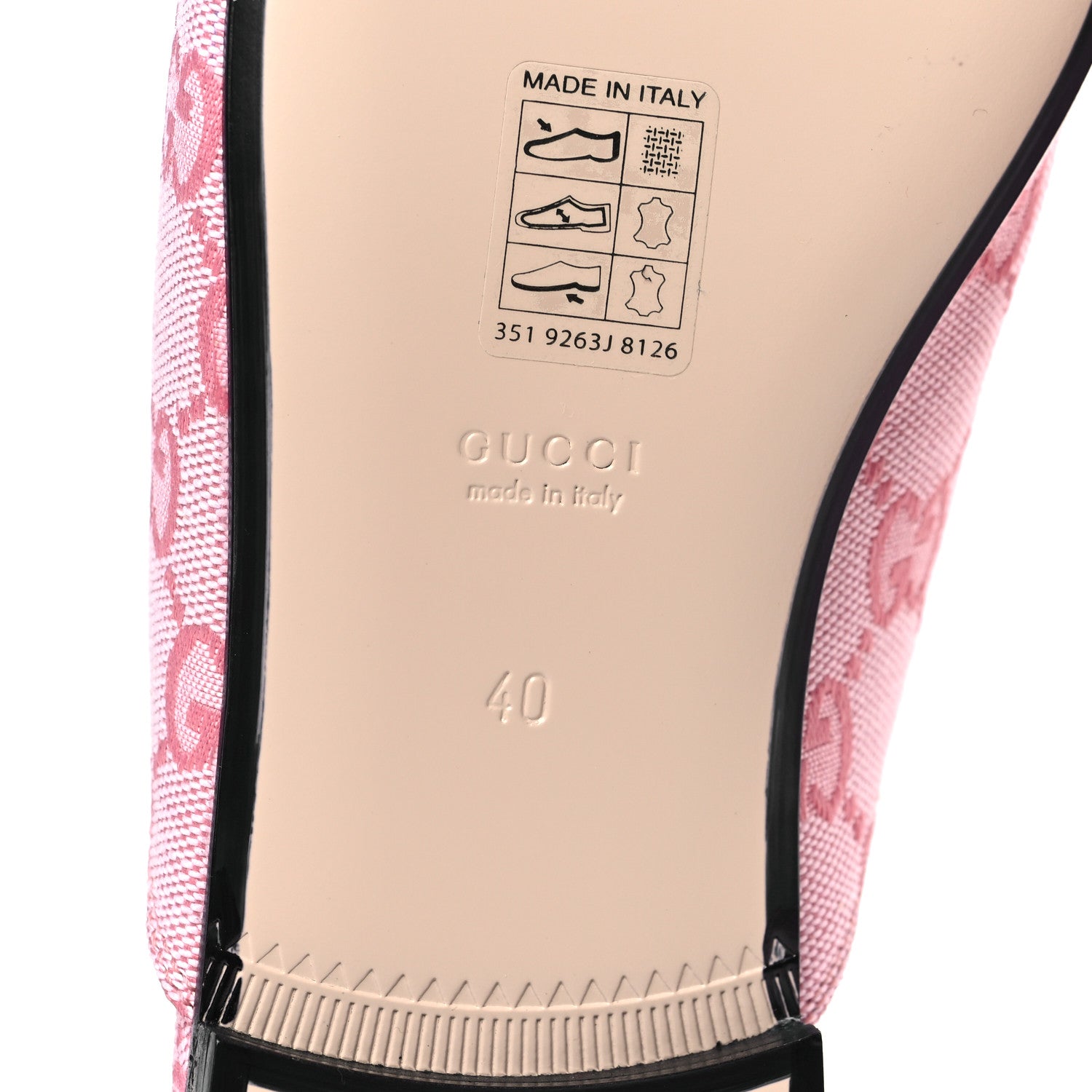 Gucci Canvas GG Monogram Nappa Womens Princetown Slippers 40 Cotton Candy Dark Cotton Candy Wild Rose 8 of 9
