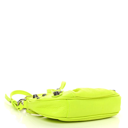 Balenciaga Agneau Arena Le Cagole Mini Purse With Chain Fluo Yellow 4 of 10