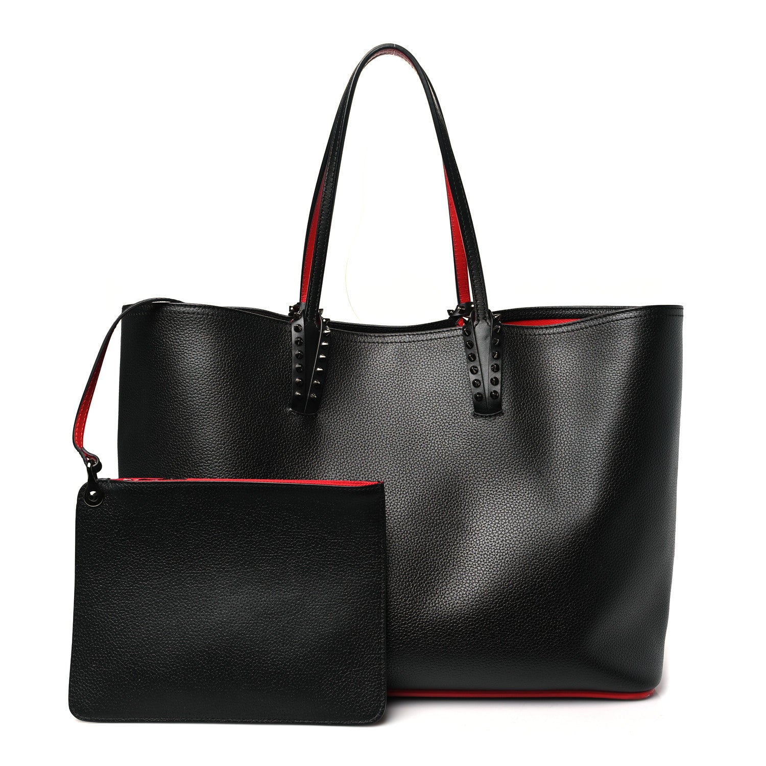 Christian Louboutin Calfskin Spikes East West Cabata Tote Black 3 of 11