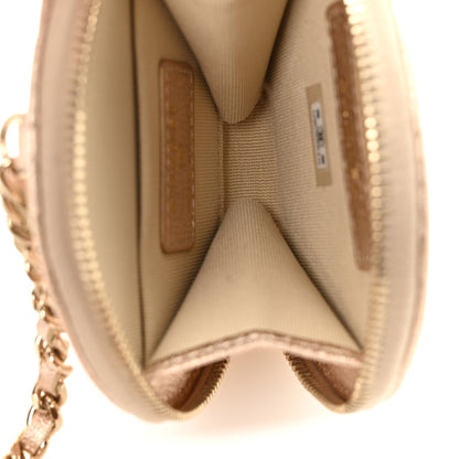 Chanel Metallic Lambskin Quilted Round Clip On Coin Purse Airpods Case Gold 5 of 9