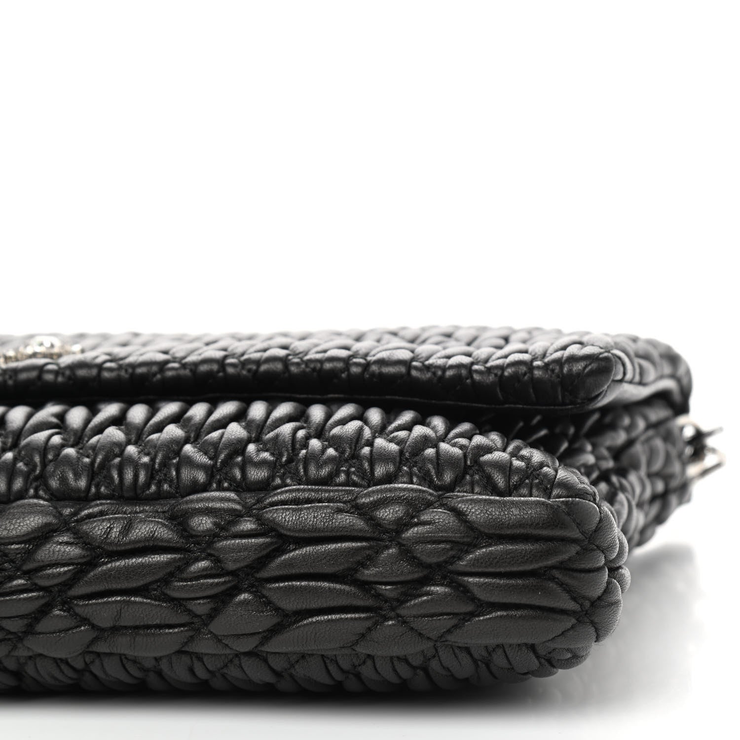 Miu Miu Nappa Matelasse Crystal Flap Clutch Black 7 of 8