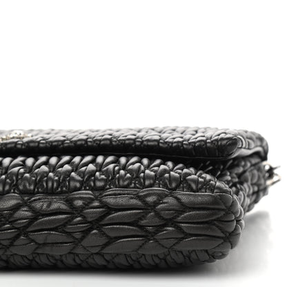 Miu Miu Nappa Matelasse Crystal Flap Clutch Black 7 of 8