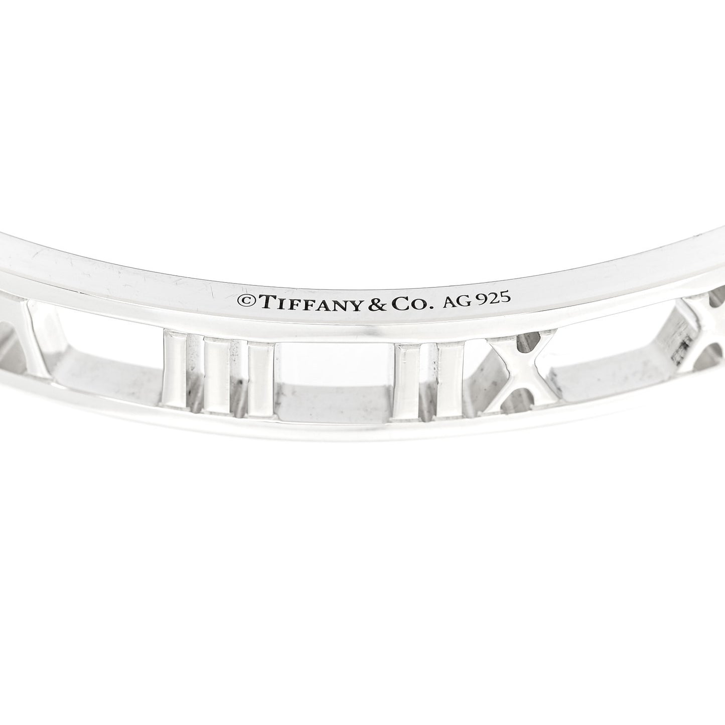Sterling Silver Narrow Atlas Open Bangle Bracelet