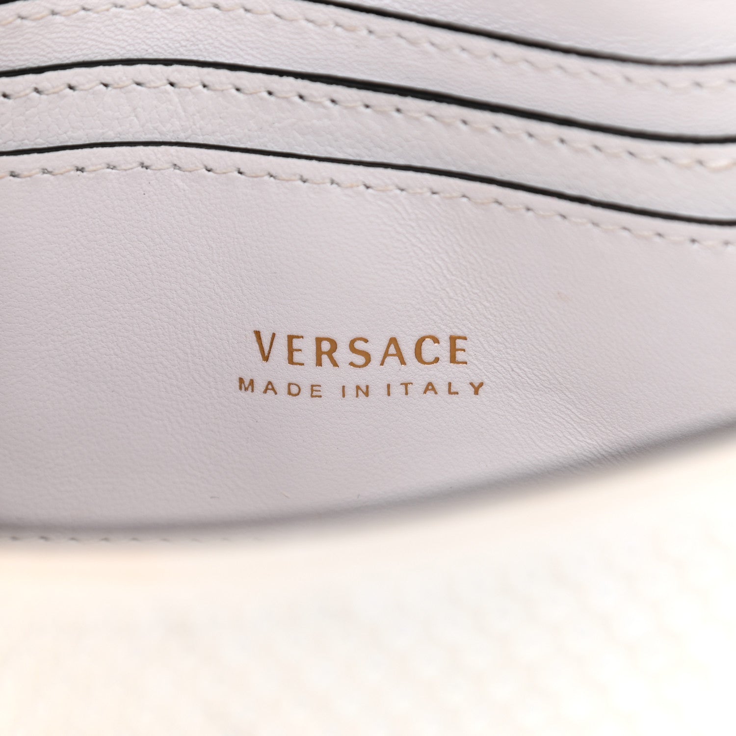 Versace Satin Crystal Virtus Chain Clutch White 6 of 10