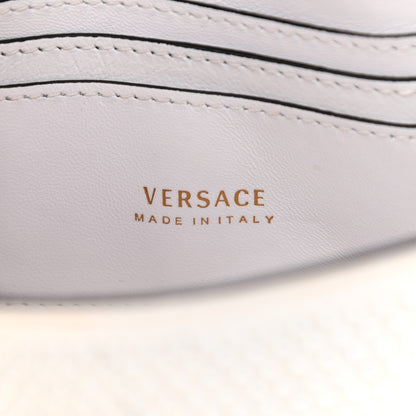 Versace Satin Crystal Virtus Chain Clutch White 6 of 10