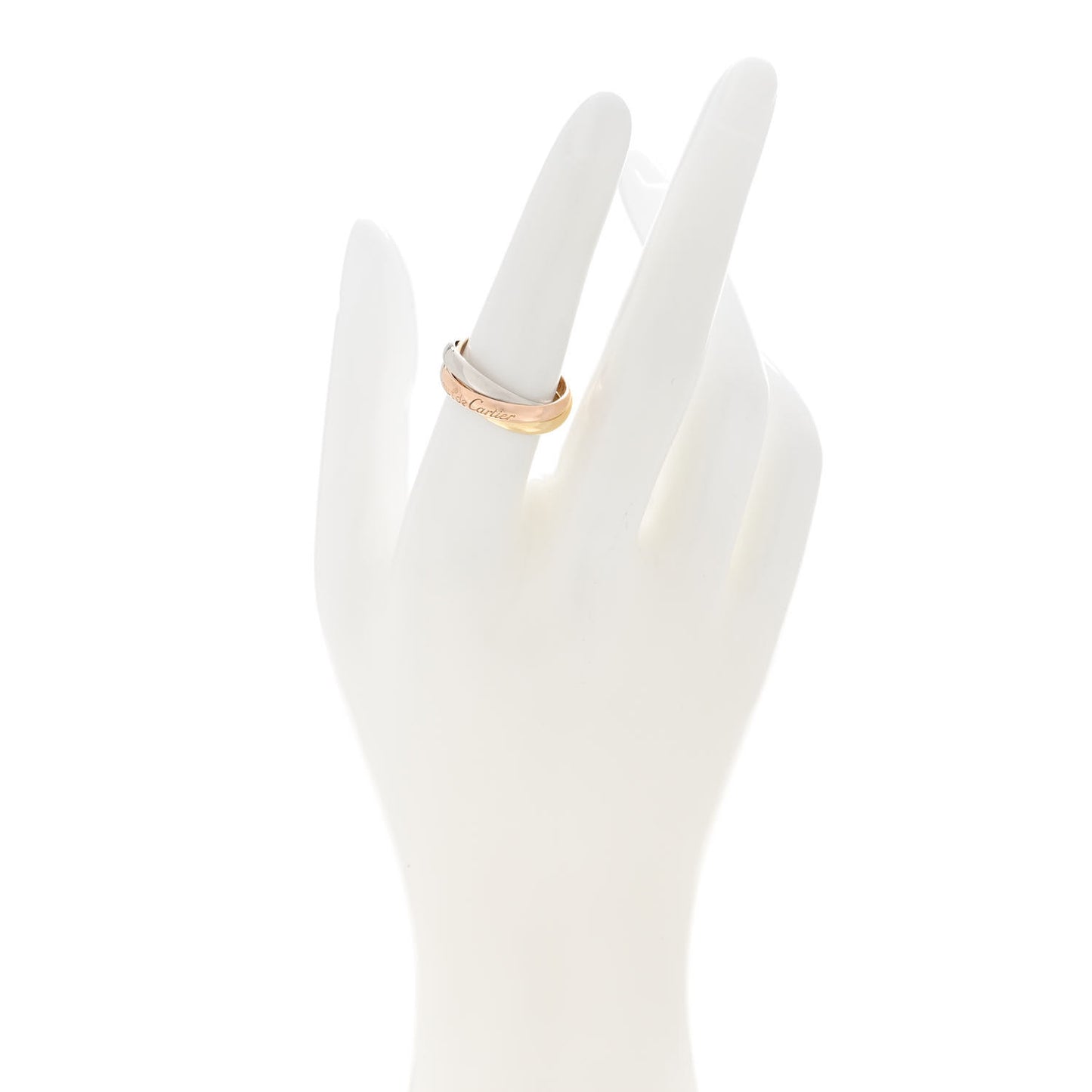 18K Pink Yellow White Gold Classic Les Must De Cartier Trinity Ring 53 6.25