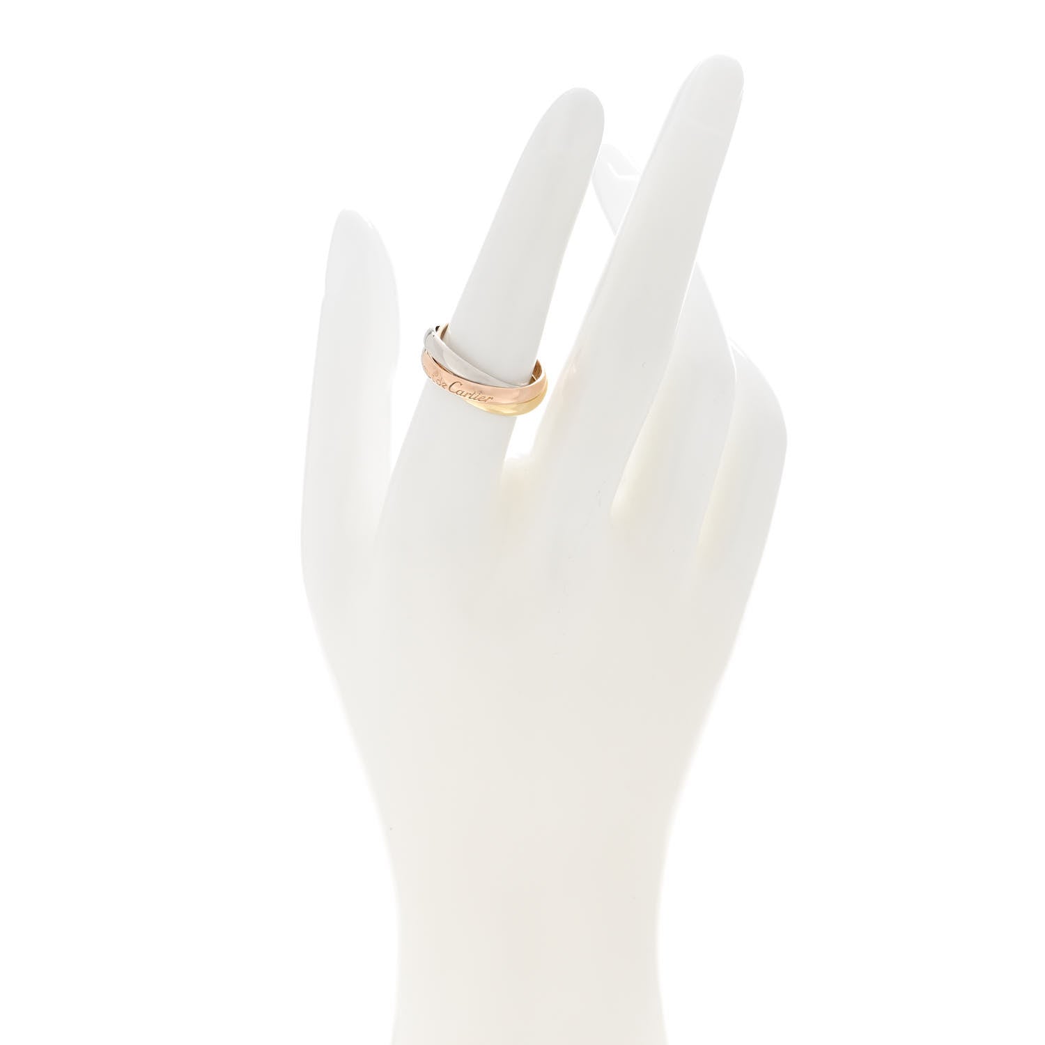 Cartier 18K Pink Yellow White Gold Classic Les Must De Cartier Trinity Ring 53 6.25 2 of 5
