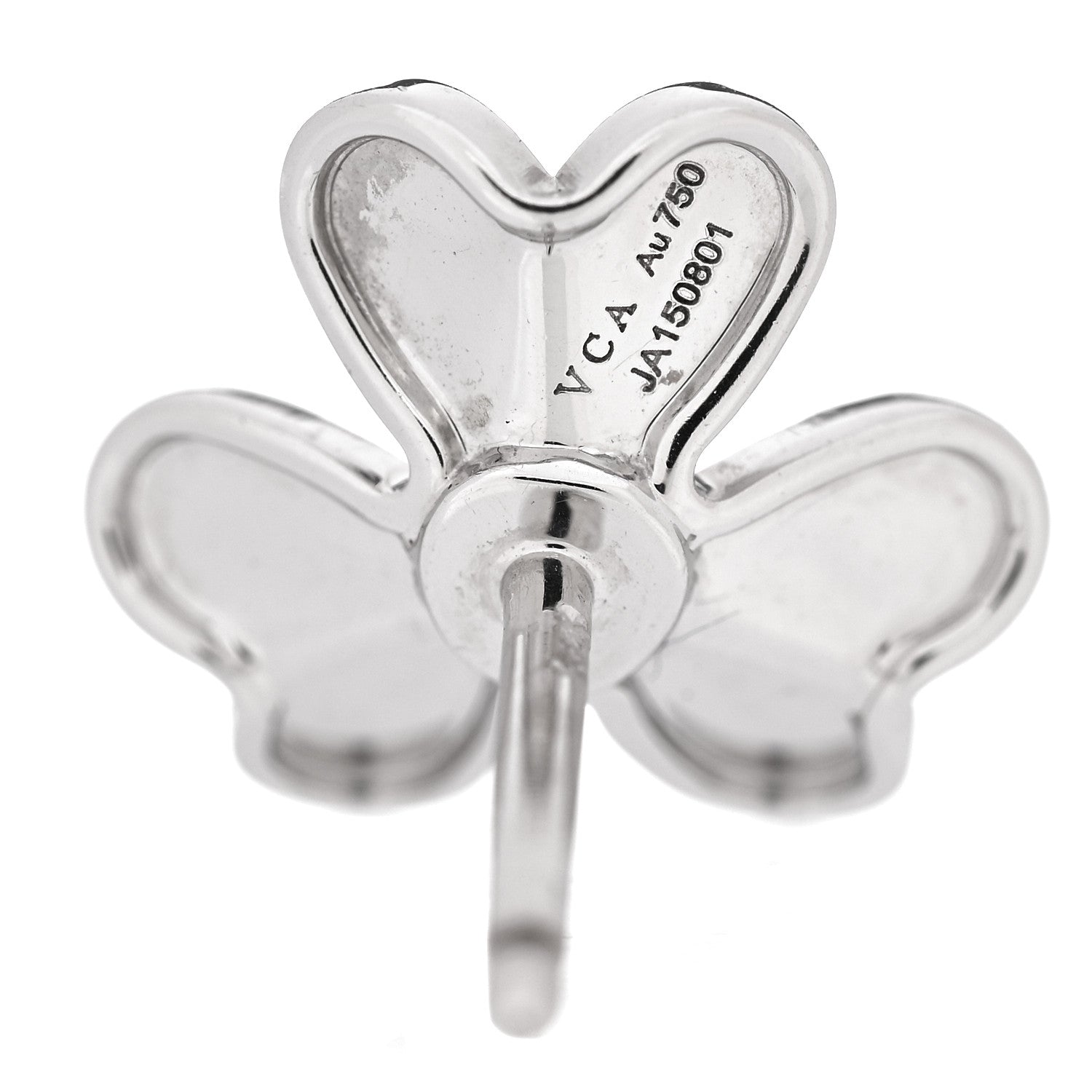 Van Cleef & Arpels 18K White Gold Diamond Mini Frivole Earrings 4 of 5