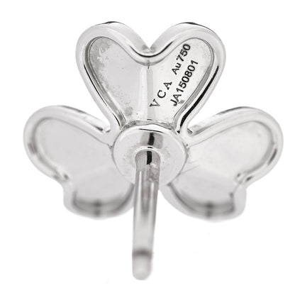 Van Cleef & Arpels 18K White Gold Diamond Mini Frivole Earrings 4 of 5