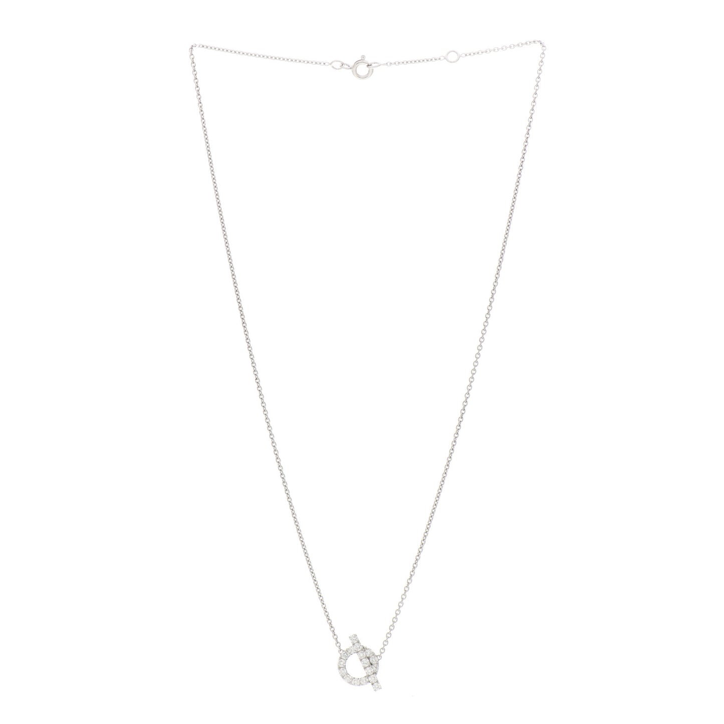 18K White Gold Diamond Finesse Pendant Necklace