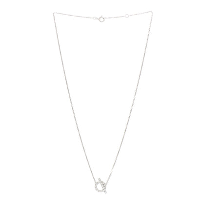 Hermes 18K White Gold Diamond Finesse Pendant Necklace 3 of 5