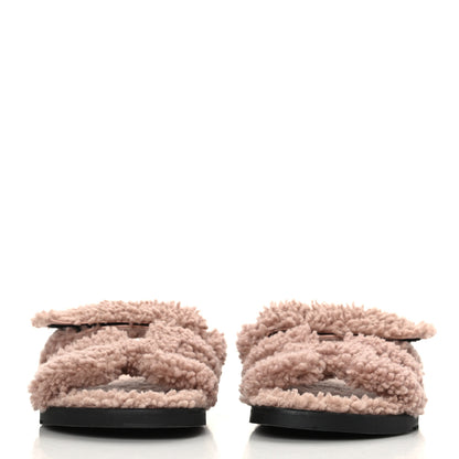 Hermes Woolskin Womens Chypre Sandals 40 Bois De Santal 2 of 12
