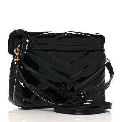 Saint Laurent Patent Y Quilted Monogram Toy Loulou Crossbody Bag Black 3 of 14