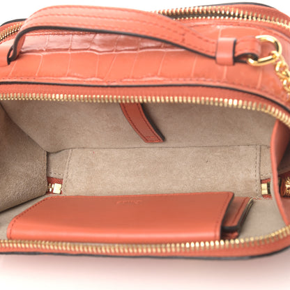 Chloe Calfskin Crocodile Embossed Mini C Vanity Bag Tawny Orange 4 of 5