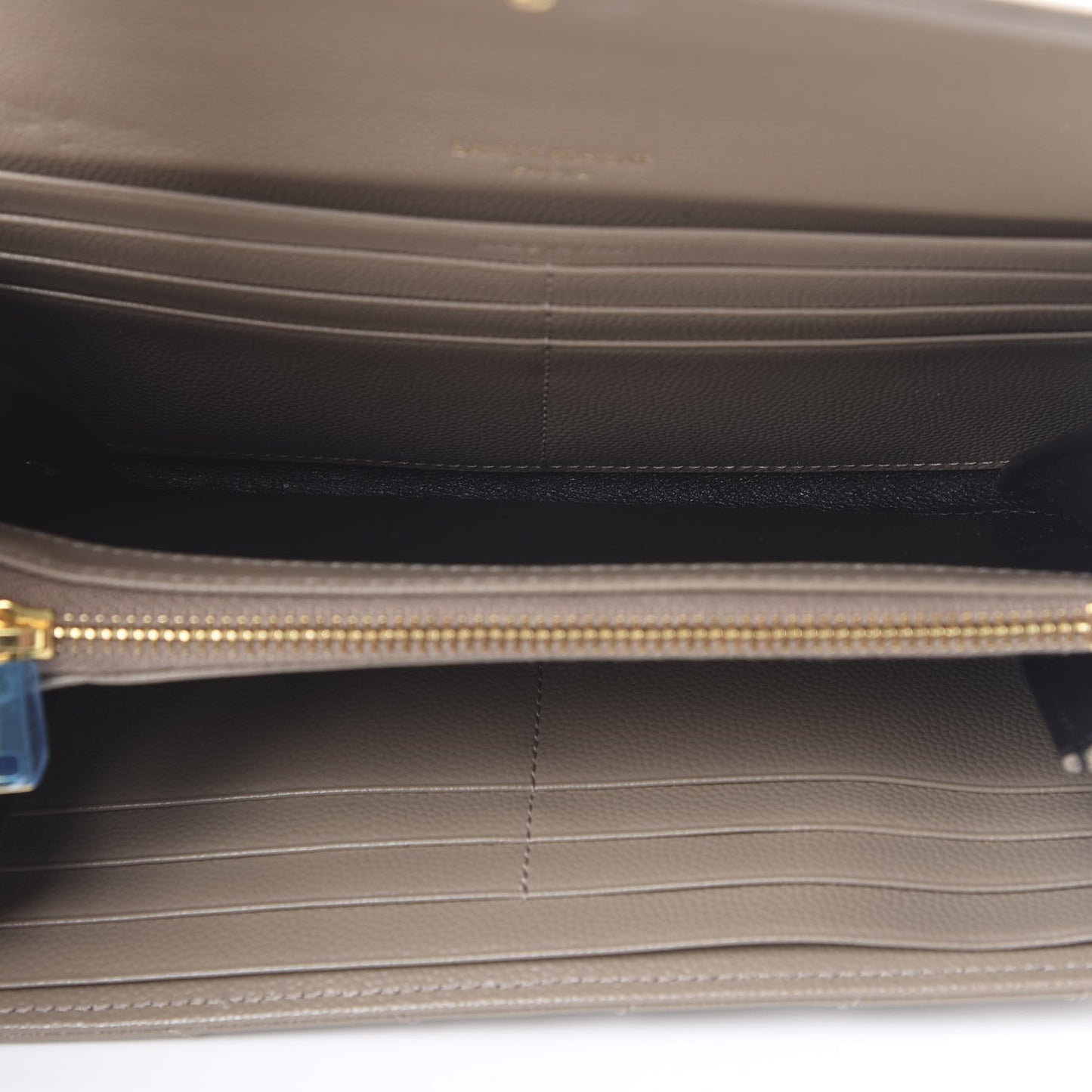 Grain De Poudre Matelasse Chevron Monogram Flap Wallet Dusty Grey