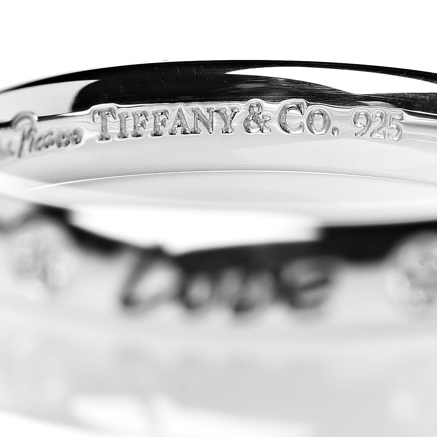 Tiffany Sterling Silver Enamel Diamond Paloma Picasso Love Band Ring 49 5 5 of 6