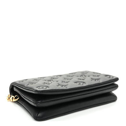 Louis Vuitton Lambskin Embossed Monogram Pochette Coussin Black 4 of 10