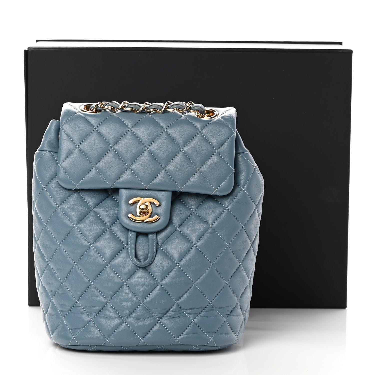 Chanel Lambskin Quilted Mini Urban Spirit Backpack Light Blue 13 of 13