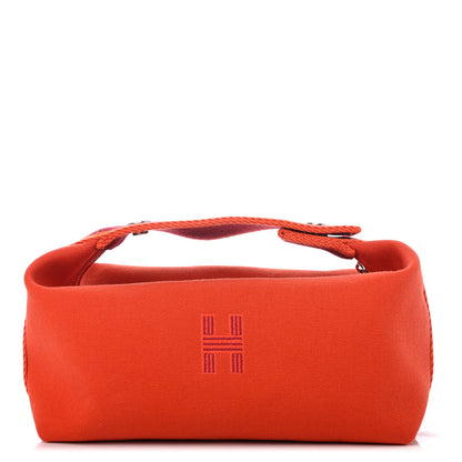 Hermes Canvas Small Bride-A-Brac Pouch Orange Burgundy 1 of 4