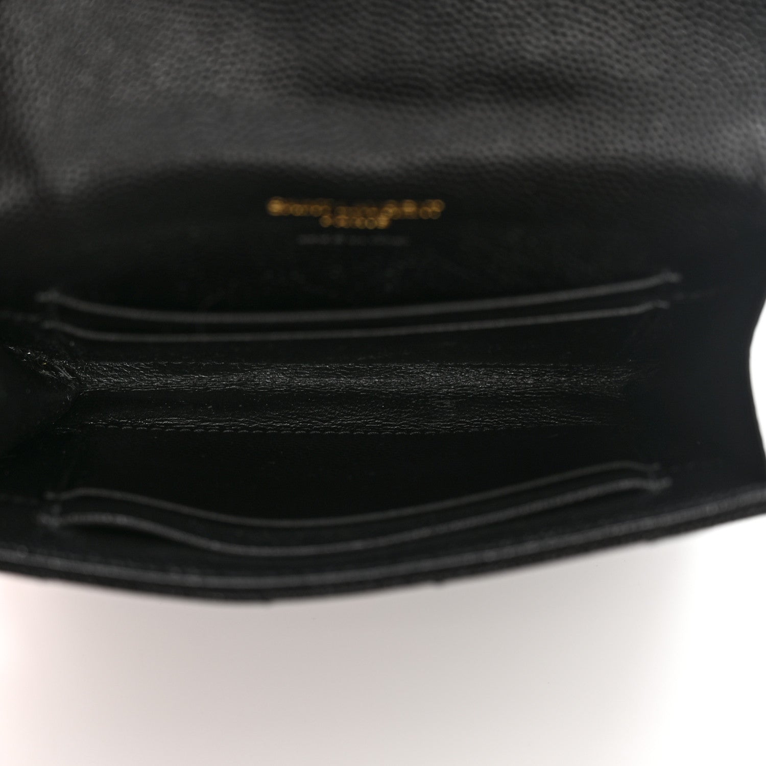 Saint Laurent Grain De Poudre Matelasse Chevron Small Monogram Envelope Wallet Black 5 of 10