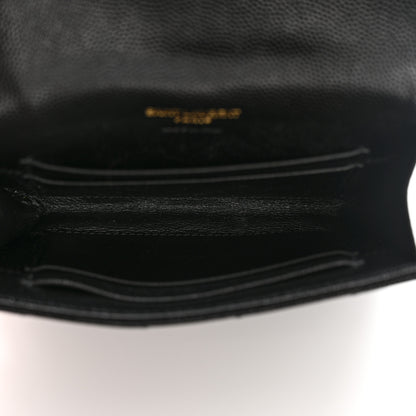 Saint Laurent Grain De Poudre Matelasse Chevron Small Monogram Envelope Wallet Black 5 of 10