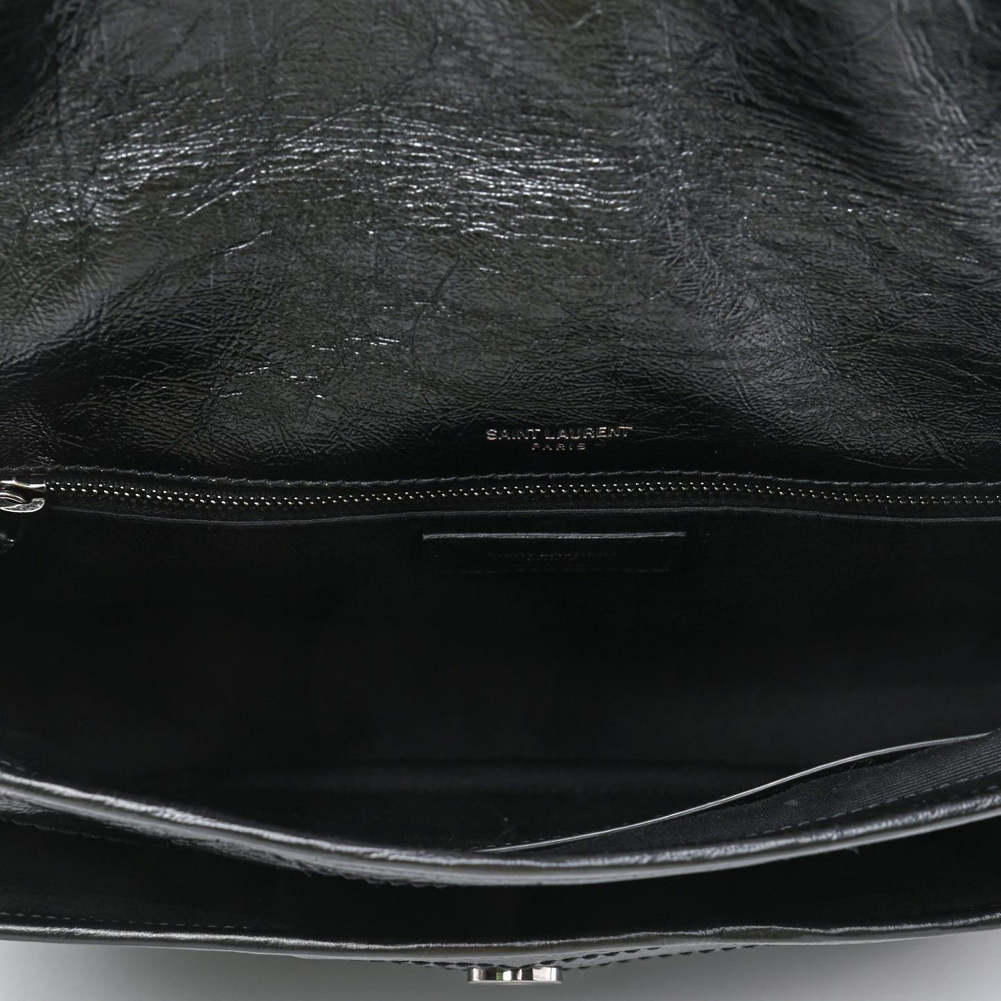 Crinkled Calfskin Matelasse Monogram Medium Niki Chain Satchel Black