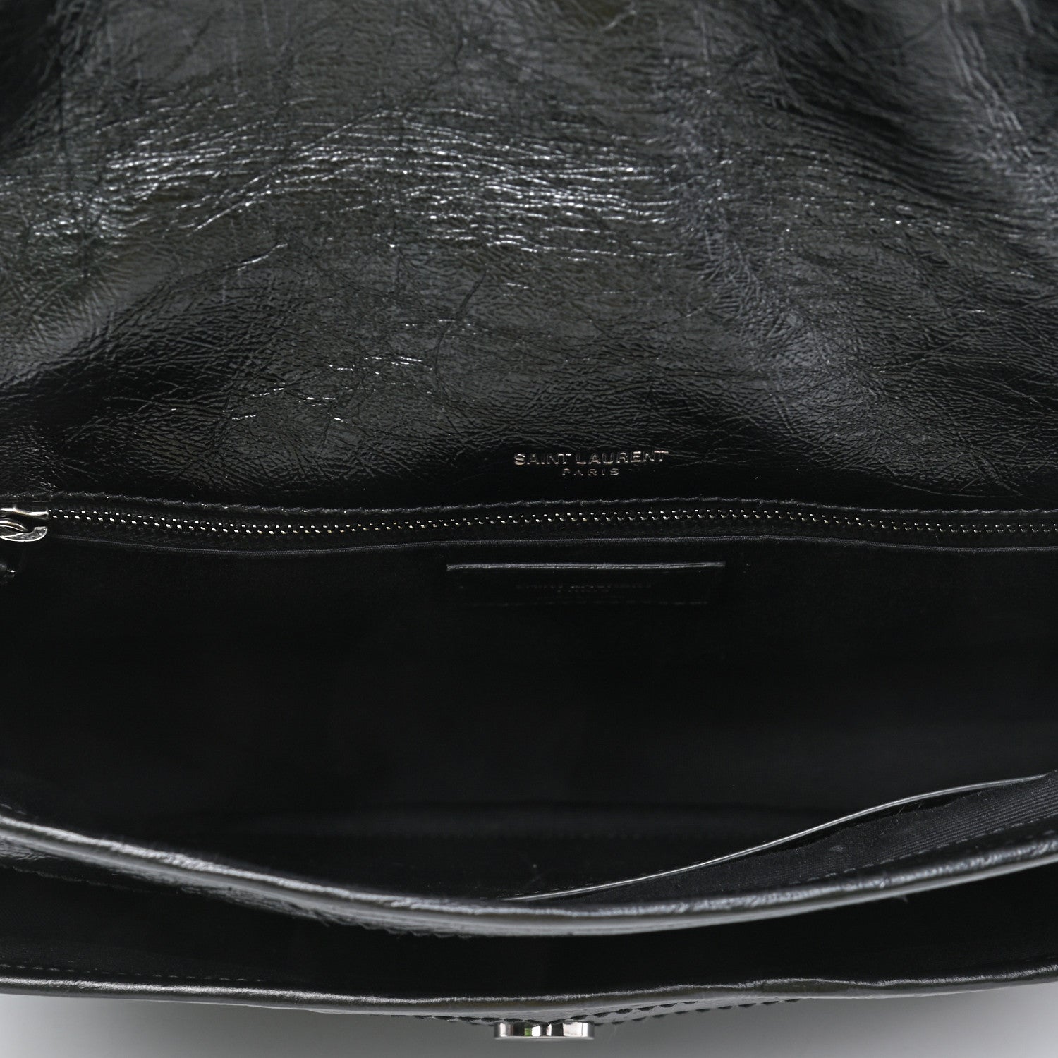 Saint Laurent Crinkled Calfskin Matelasse Monogram Medium Niki Chain Satchel Black 4 of 4