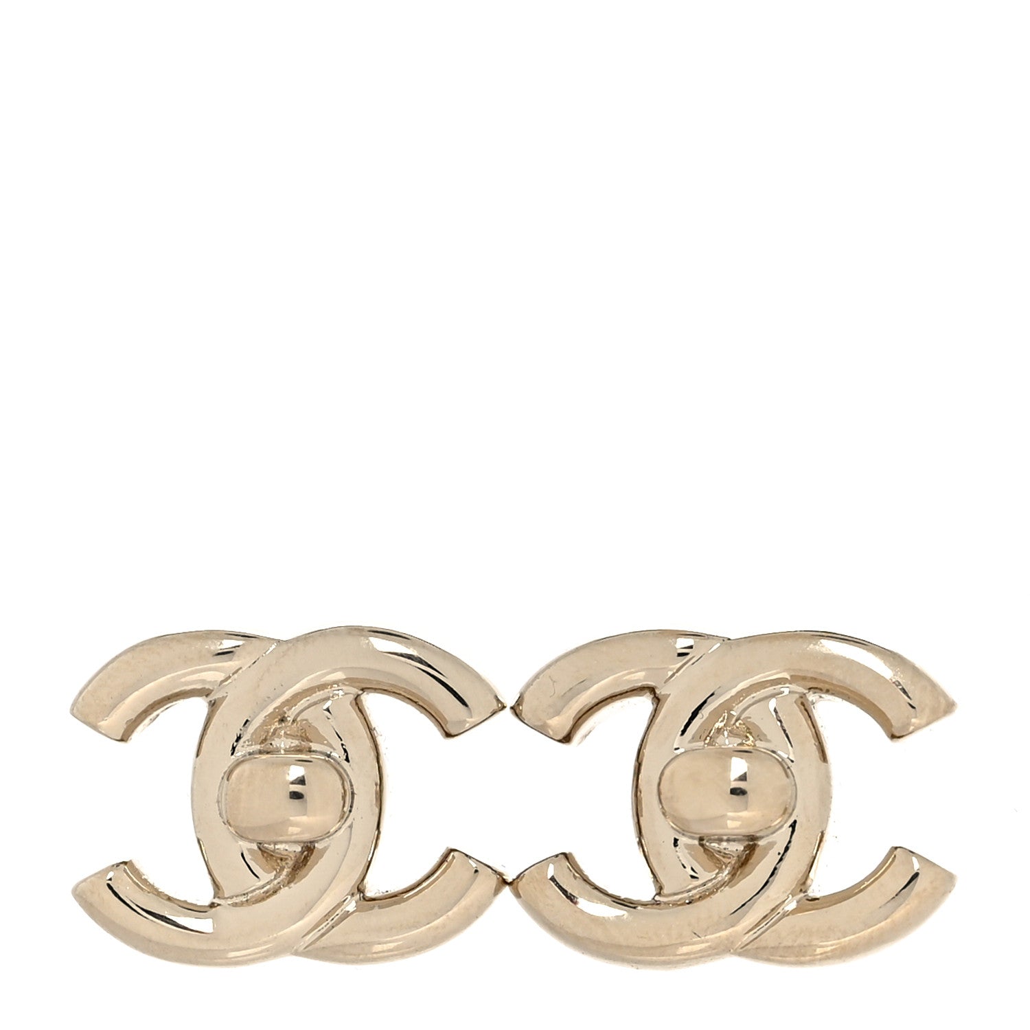 Chanel Metal CC Turnlock Earrings Gold 1 of 5