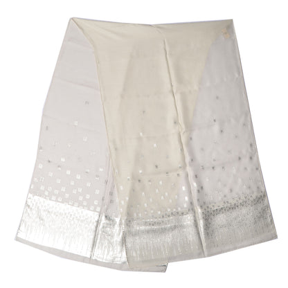 Hermes Silk Cashmere Hart Deco Stole Ivory and Argent 1 of 4