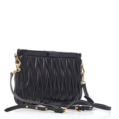 Miu Miu Nappa Matelasse Crossbody Clutch Black 3 of 9