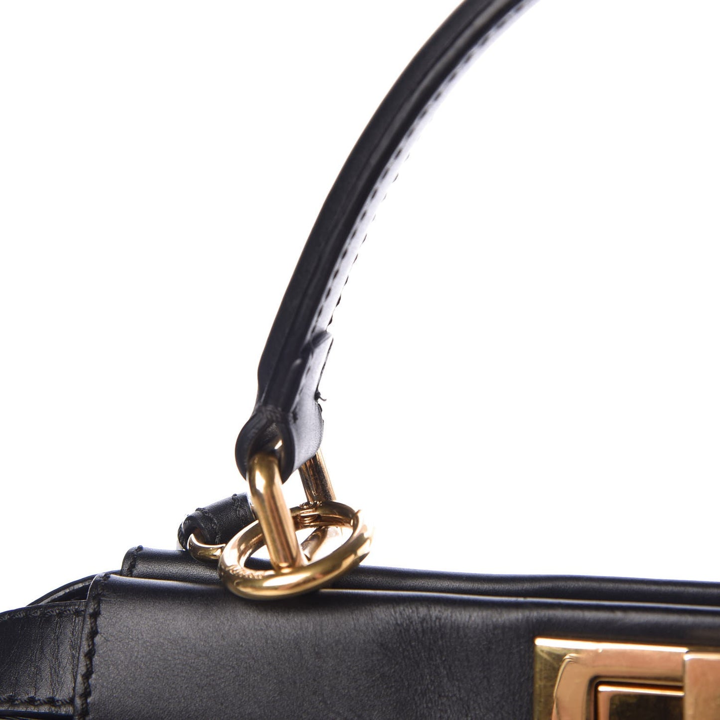 Vitello Morgan Shiny Nappa Medium Peekaboo Iconic Satchel Black