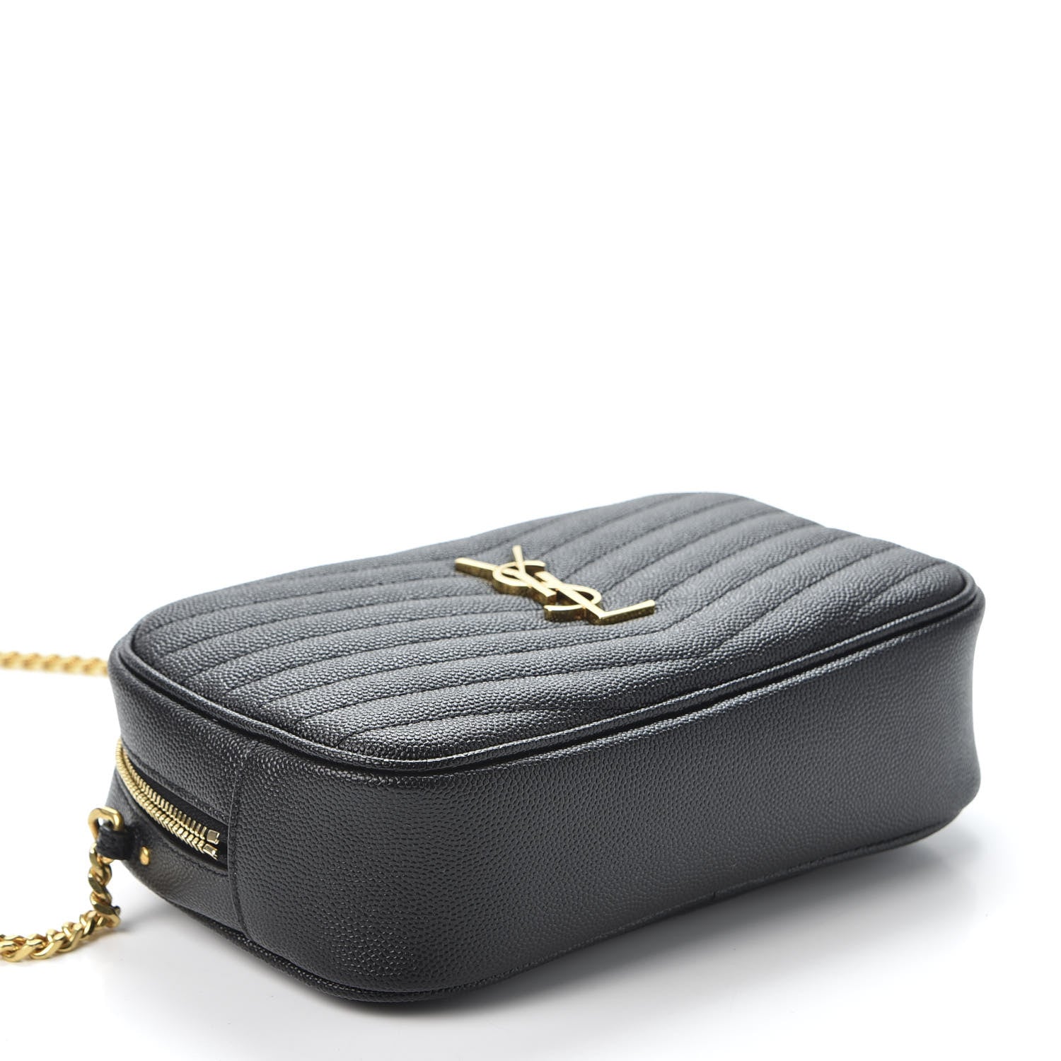 Saint Laurent Grain De Poudre Matelasse Monogram Mini Lou Camera Bag Black 3 of 9