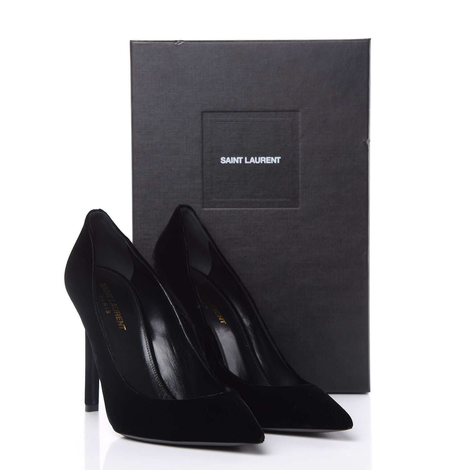 Saint Laurent Velvet Anja 105 Pumps 39 Black 9 of 9