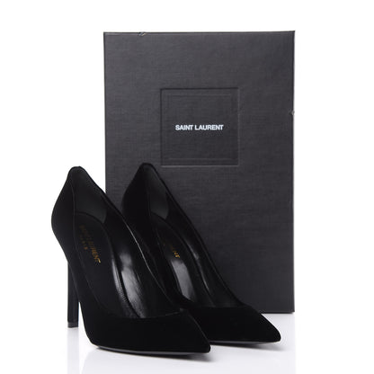 Saint Laurent Velvet Anja 105 Pumps 39 Black 9 of 9