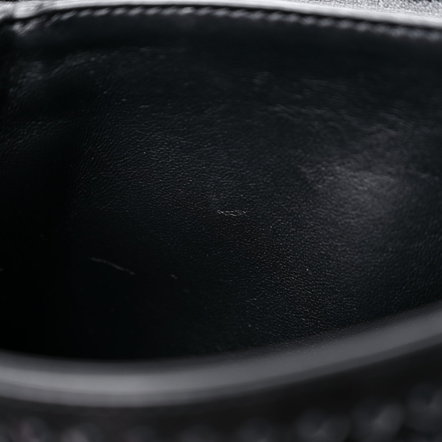 Suede Studded Virtus Chain Clutch Black