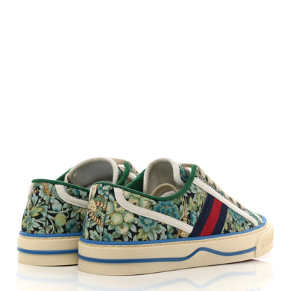 Gucci X LIBERTY OF LONDON Canvas Web Floral Print Womens 1977 Tennis Sneakers 37 Carta Acquamarine Navy Mystic White 4 of 8