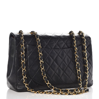Chanel Lambskin Quilted XL Jumbo Single Flap Black 3 of 13