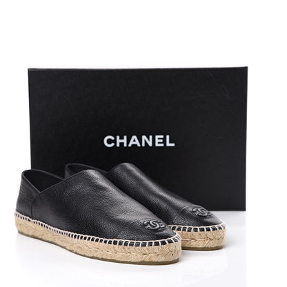 Chanel Grained Calfskin CC Espadrilles 41 Black 10 of 10