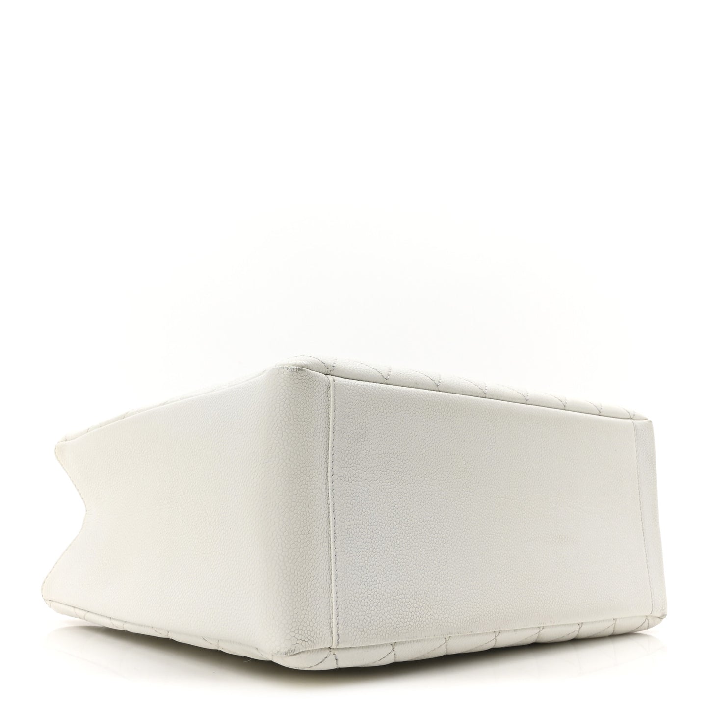 Caviar Quilted Grand Shopping Tote GST White