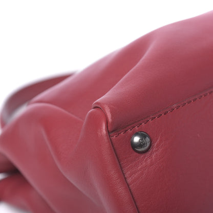 Fendi Vitello Suede Medium Peekaboo Iconic Satchel Rubino Peonia 11 of 14