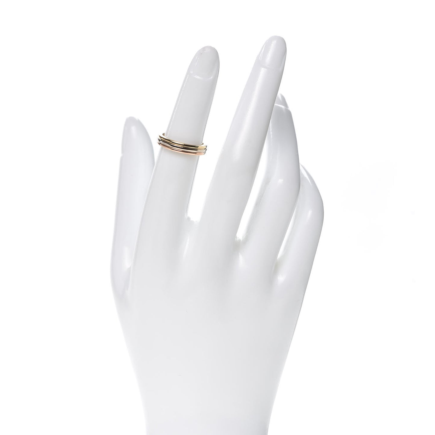 18K Pink White Yellow Gold 3.5mm Trinity Wedding Band Ring 49 4.75
